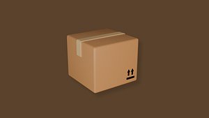 Low Poly Cardboard Shipping Box 3D model