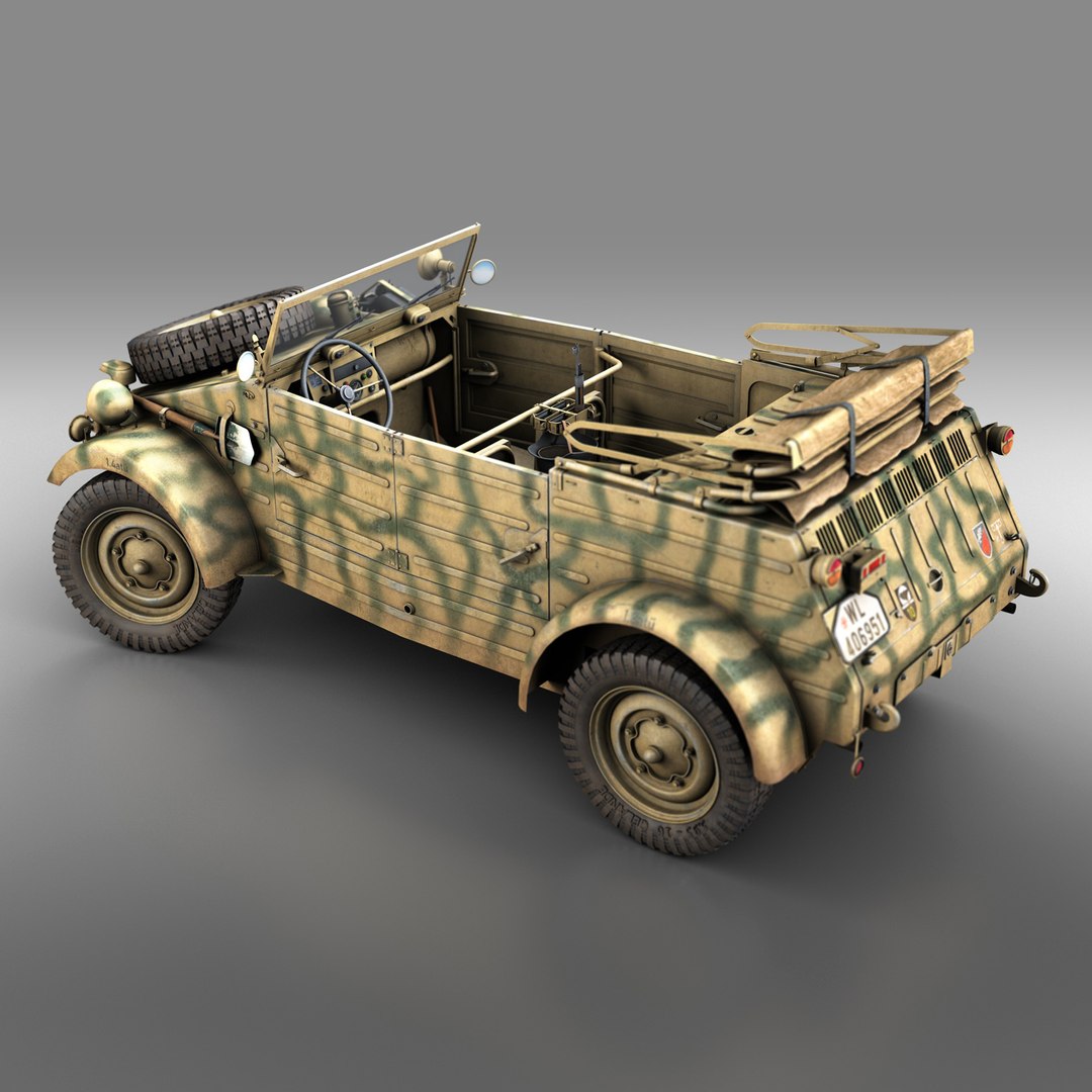 VW - Typ 82 - キューベルワーゲン - 10 高射砲師団3Dモデル