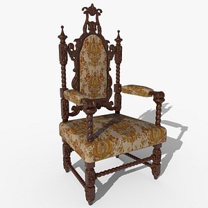 3D Renaissance Style HighBacked Chair model