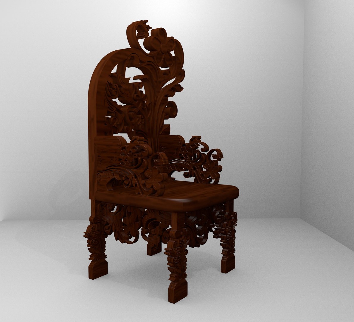 Romanesque Ornamental Chairwoods 3D Model - TurboSquid 1533314