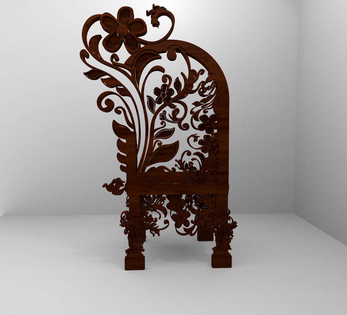 Romanesque Ornamental Chairwoods 3D Model - TurboSquid 1533314