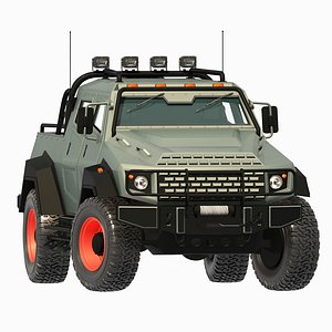 Armored military pickup 3D model
