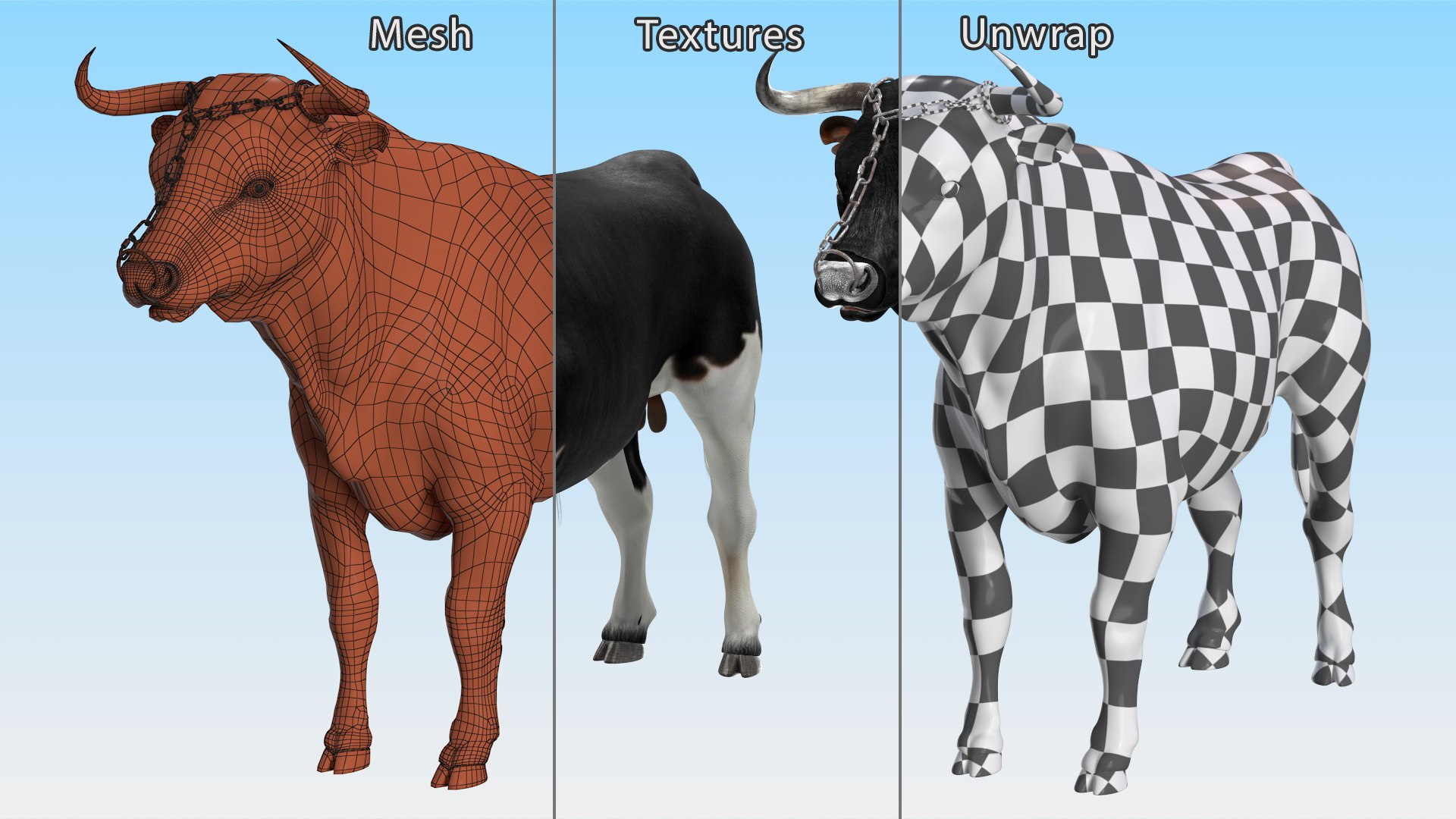 Bull with a Chain 3D model - TurboSquid 2167672