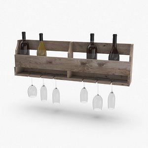 wall wine rack 02 3D model