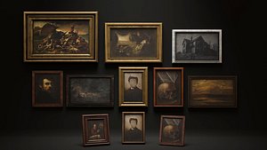 Old 3D Picture Frames Horror Pack Game-Ready
