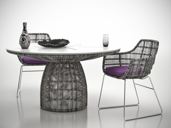 3d b italia crinoline chair table model