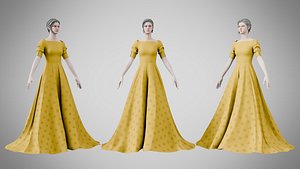 3D Dress 50 Golden Grass model