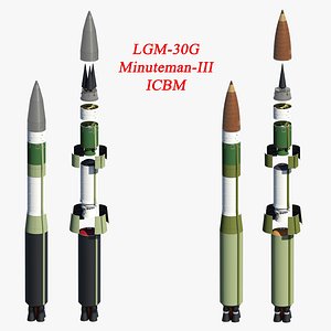intercontinental ballistic missile 3D model