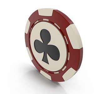 3D clubs casino chip model