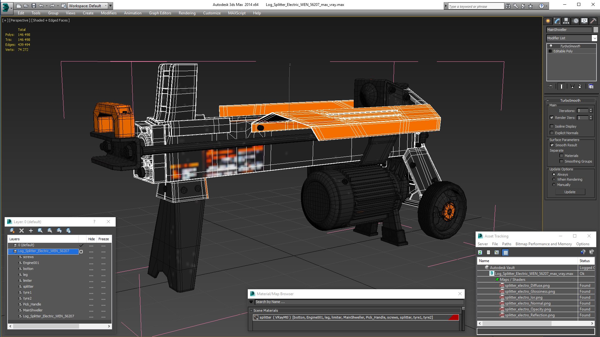 Log Splitter Electric Wen 3D Model - TurboSquid 1649120