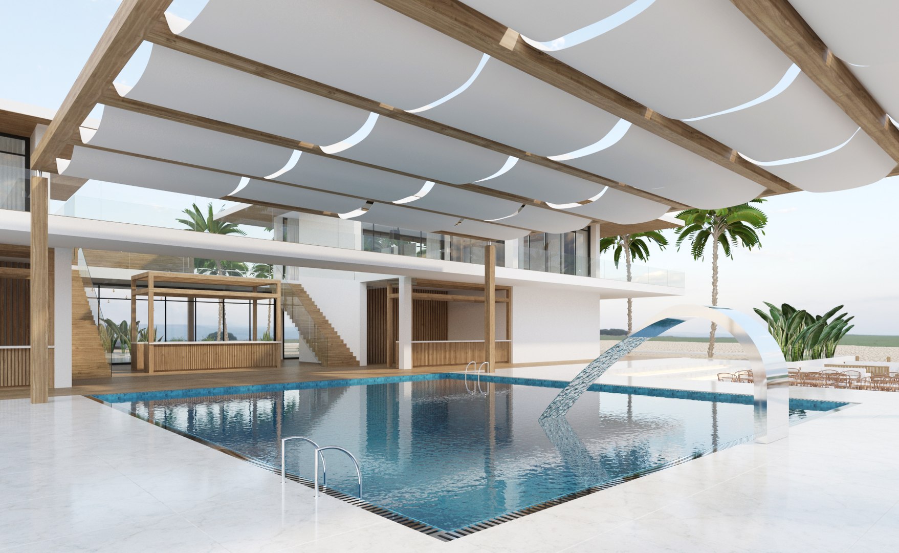 3D Luxury Beach Club Resort Exterior - TurboSquid 2091191