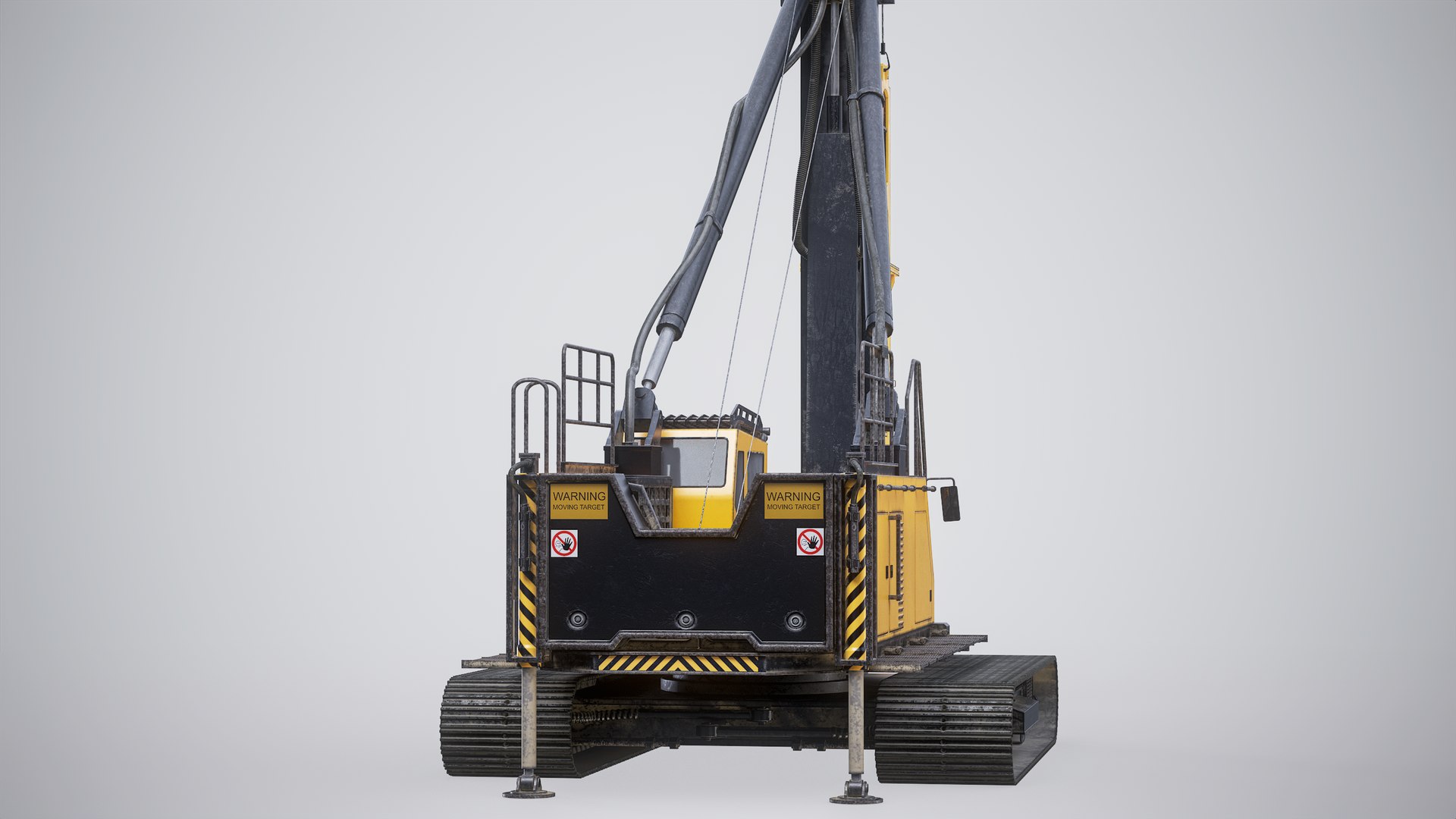 3D Pile Driver Rotary Piling Rig Vehicle PBR Model - TurboSquid 2272479