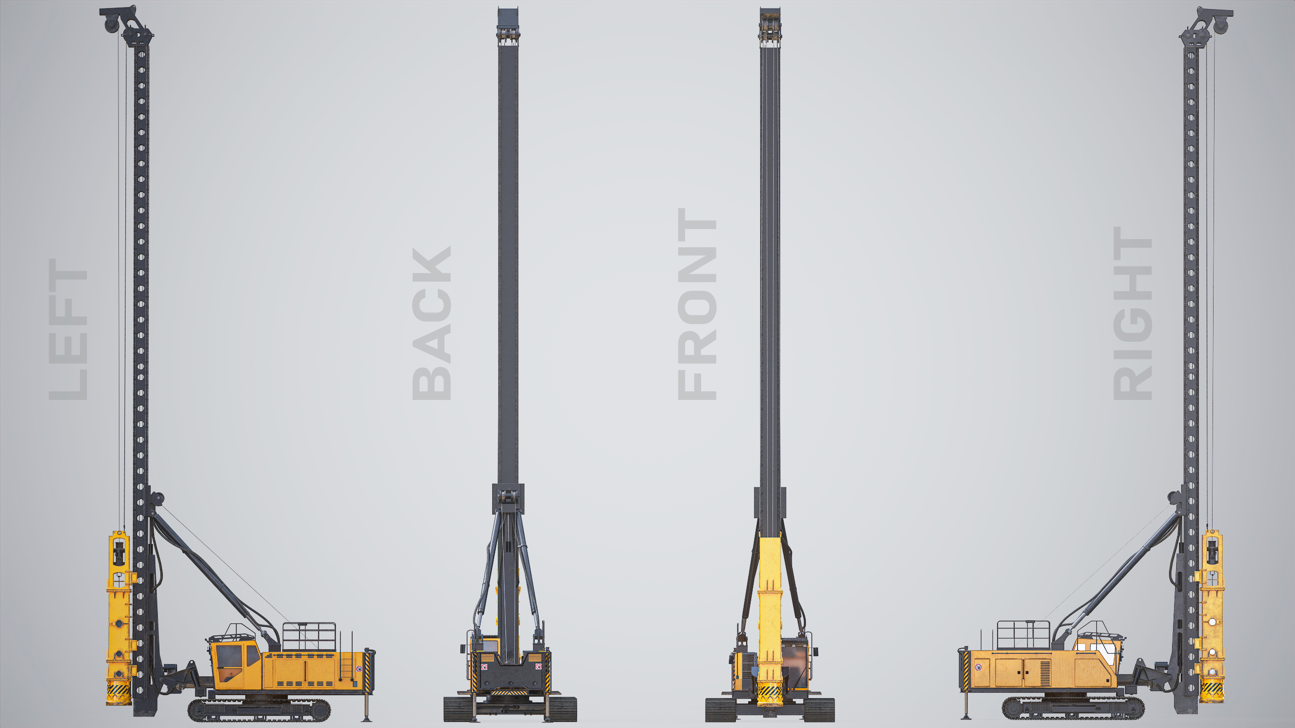 modelo 3d Vehículo con plataforma rotativa para hincar pilotes PBR ...