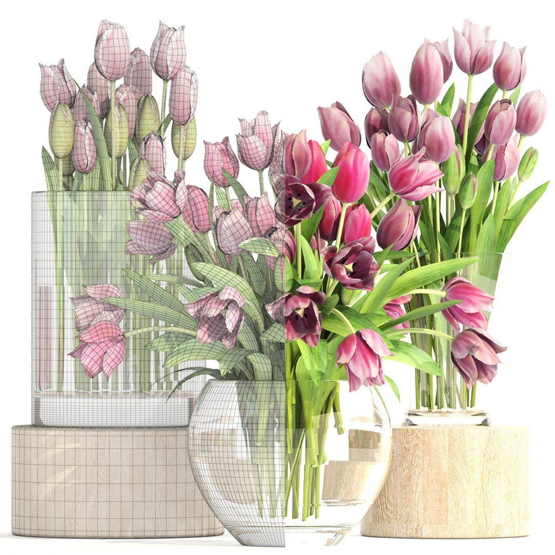 3D Bouquet Tulips 3 Pieces - TurboSquid 1263900