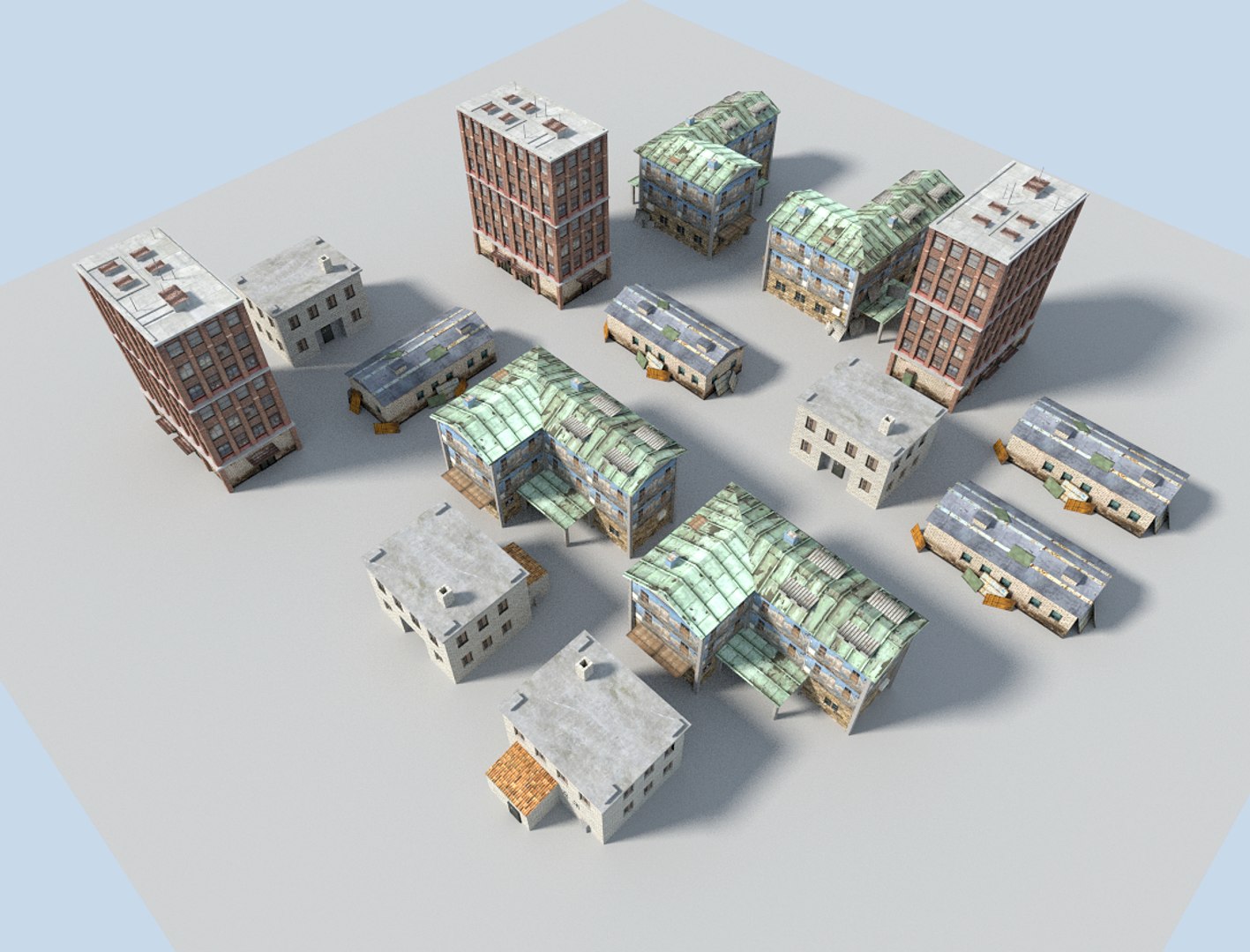 3d pack buildings model