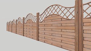 3D Wooden Modular Fence 1 model