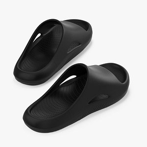 Casual Flip Flops Black 3D