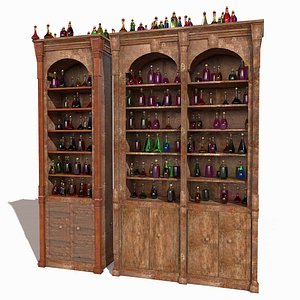 Old Furniture Set Glass Potions (2)