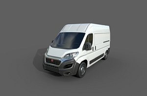 Low Poly Car Fiat Ducato Panel Van 2014
