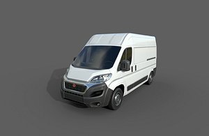 Low Poly Car Fiat Ducato Panel Van 2014