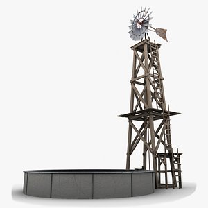 3d model of farm tower windmill