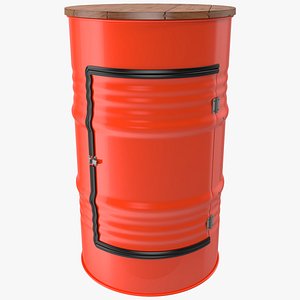 Upcycled Oil Drum Cabinet