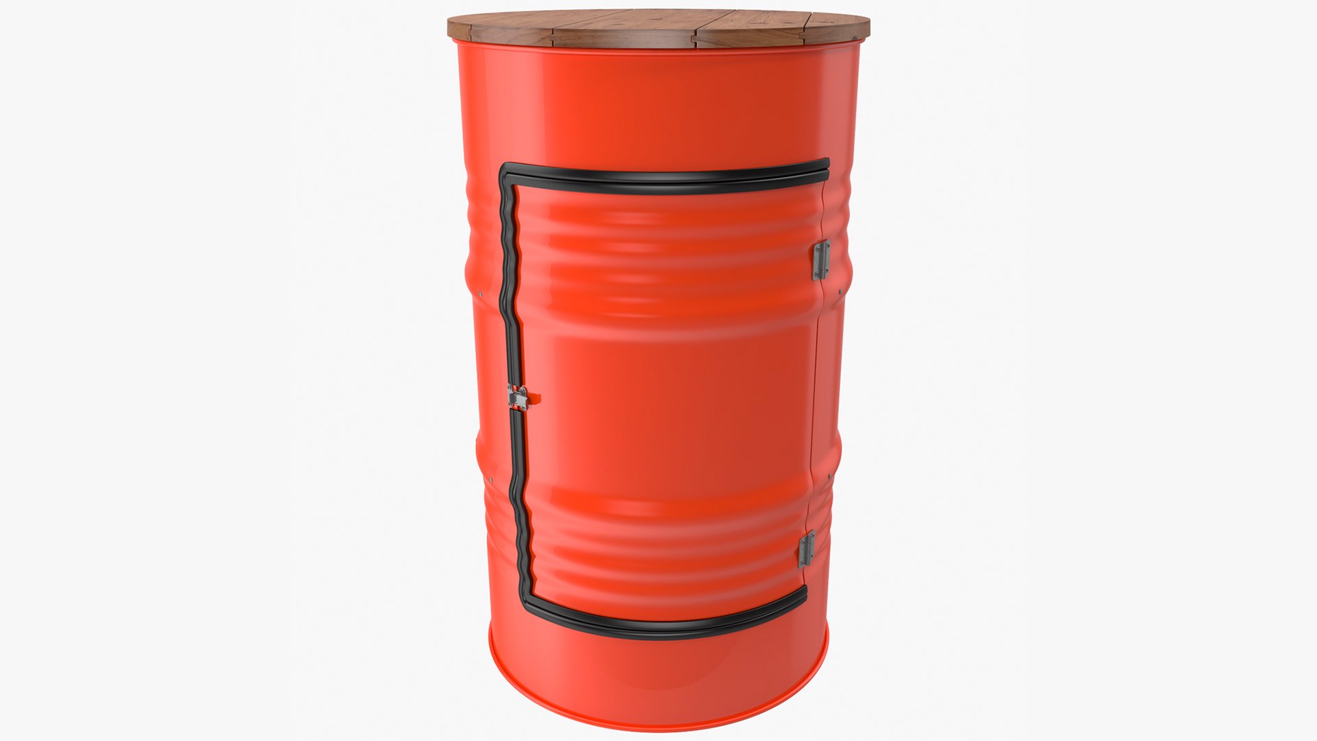 Upcycled Oil Drum Cabinet 3D model preview