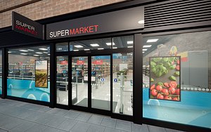 3D Complete Supermarket store 3D model