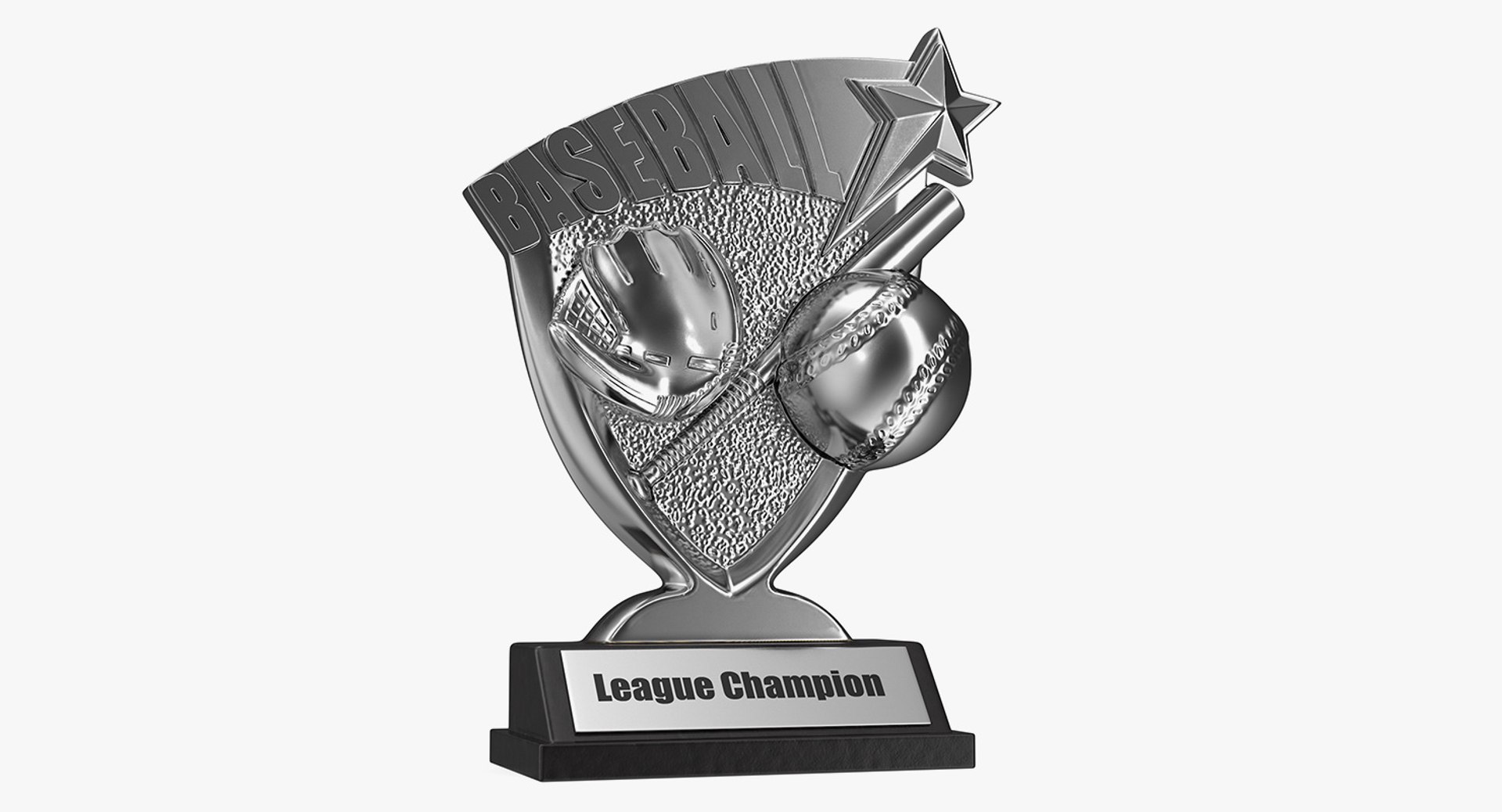 Silver Baseball Trophy 3D Model 3D model preview