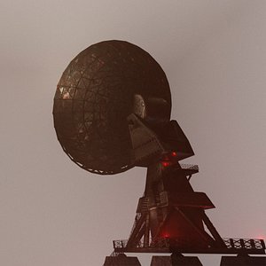 3D model ANTENA SATELITAL  OXIDADA