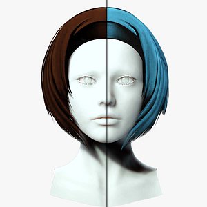 Female Hair - Bob Style 3D model