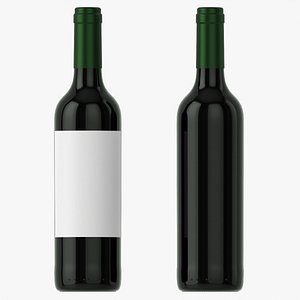 Wine bottle mockup 05 Red 3D model