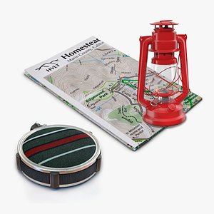 Travel Retro Equipment Collection 3D model