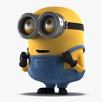 Short Two Eyed Minion Rigged for Cinema 4D