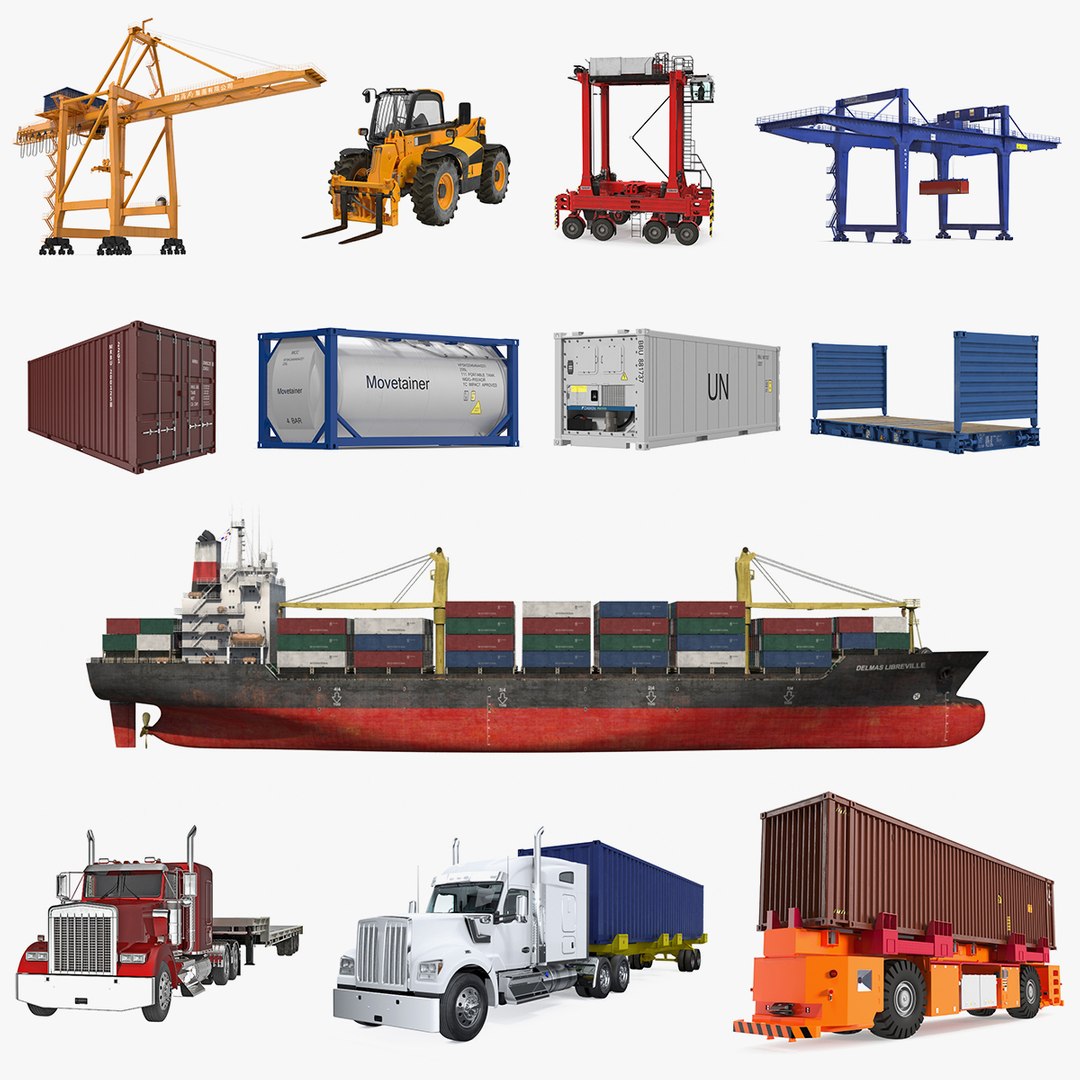 Equipment for Containers Collection 2 3D model preview