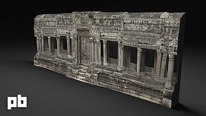 entrance temple ruins 3d obj