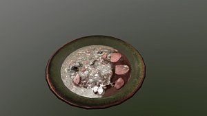 plate with spoiled soup