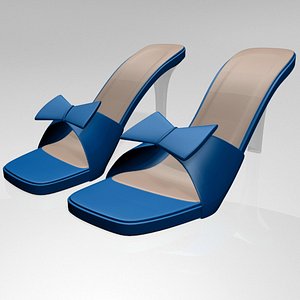 3D stylish square-toe faux-bow stiletto model