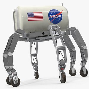 3D model athlete lunar rover rigged