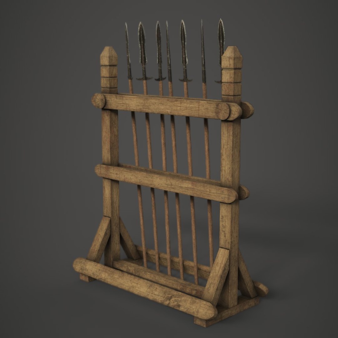 3D Model Spear Weapon Rack - TurboSquid 1262017