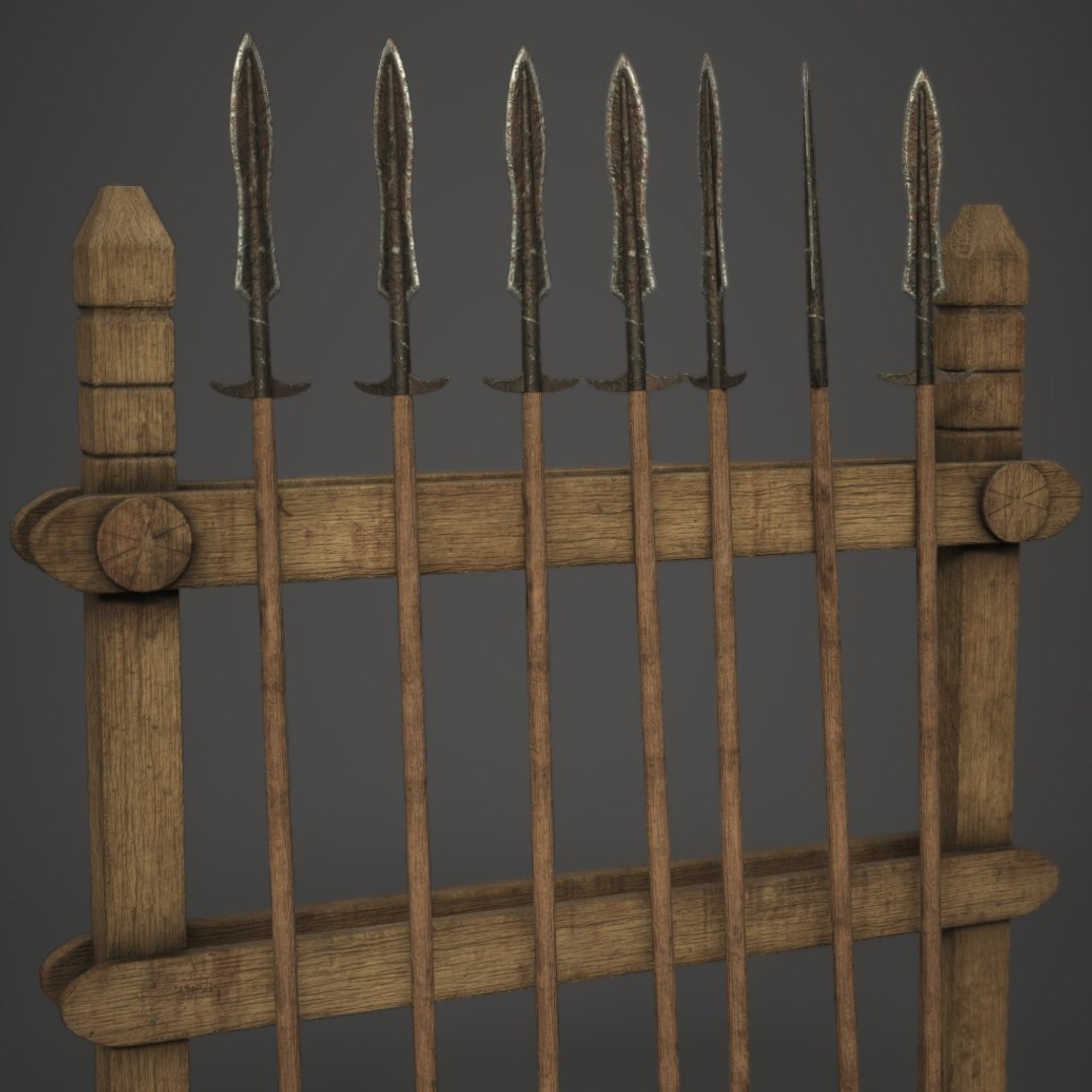 3D Model Spear Weapon Rack - TurboSquid 1262017