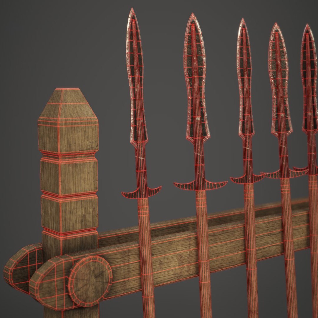 3D Model Spear Weapon Rack - TurboSquid 1262017