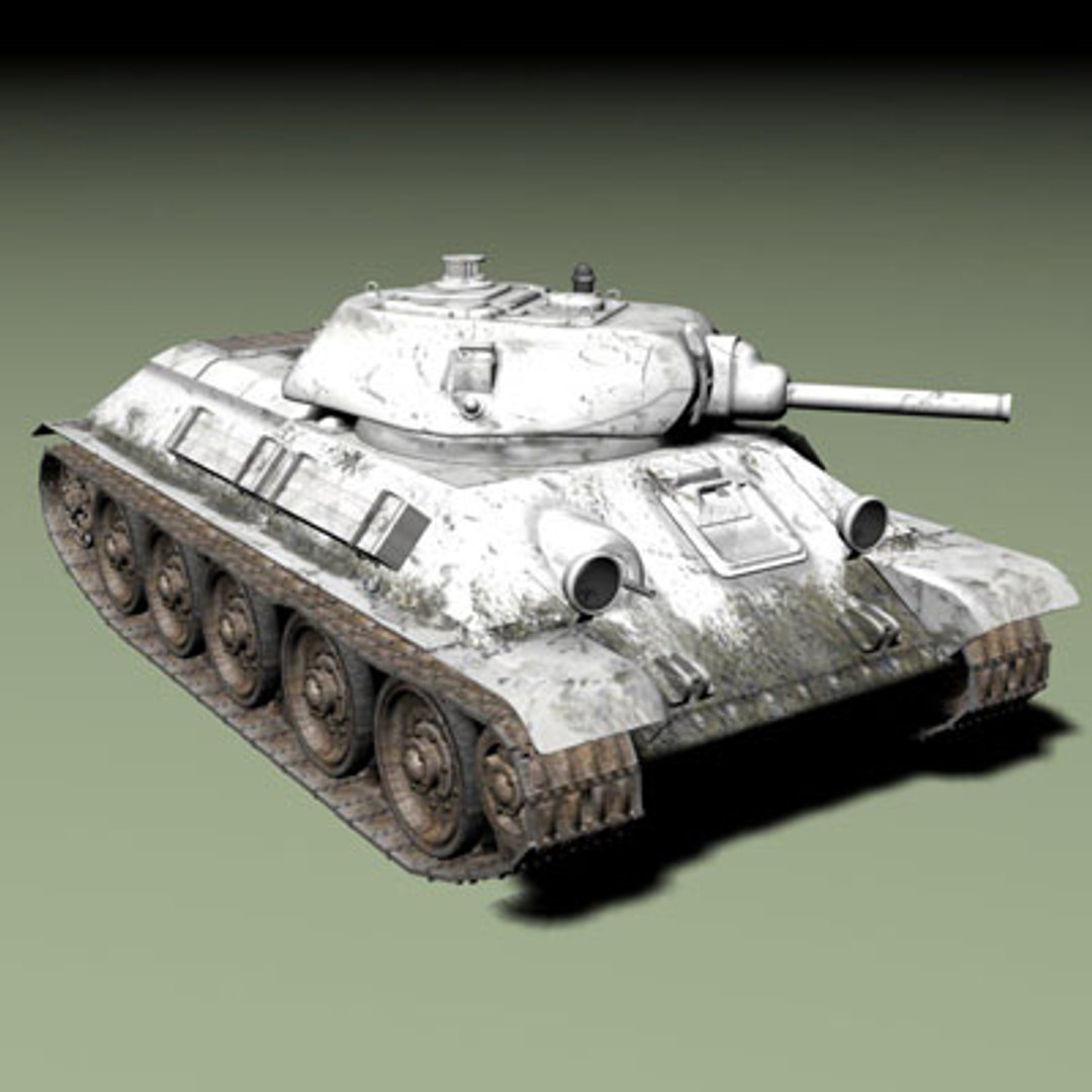 T34 Tank 76mm 3d Model