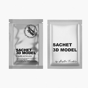 3D Pharmaceutical Sachet Packaging 3D Models Pack