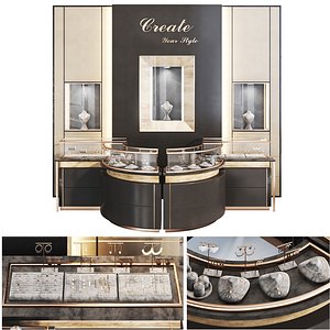 3D jewelry store02 showcase model