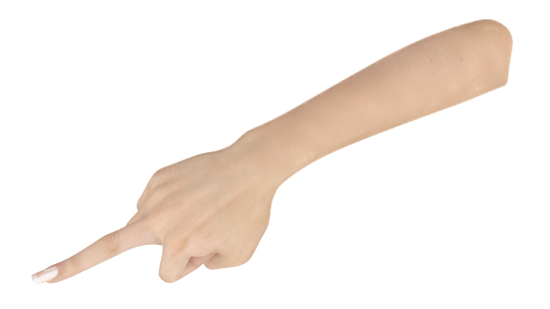 White Woman Hand Middle Finger Sign 3D model preview