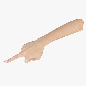 3D White Woman Hand Middle Finger Sign