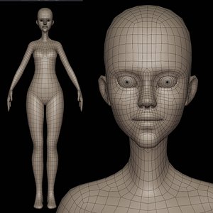 3D Female Stylized Base Mesh