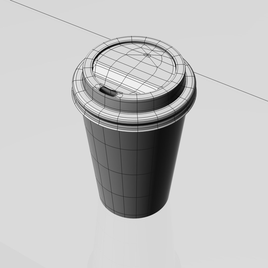 Starbucks coffee cup with flat lid 3D model 3D printable