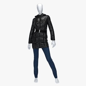 female jacket jeans 3d model